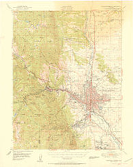 Colorado Springs Colorado Historical topographic map, 1:62500 scale, 15 X 15 Minute, Year 1951