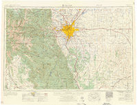 Denver Colorado Historical topographic map, 1:250000 scale, 1 X 2 Degree, Year 1957