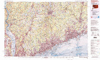 Bridgeport Connecticut Historical topographic map, 1:100000 scale, 30 X 60 Minute, Year 1986