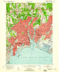 Bridgeport Connecticut Historical topographic map, 1:24000 scale, 7.5 X 7.5 Minute, Year 1951