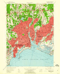Bridgeport Connecticut Historical topographic map, 1:24000 scale, 7.5 X 7.5 Minute, Year 1951