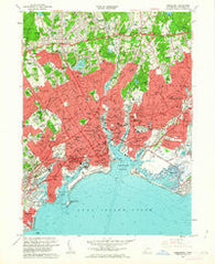 Bridgeport Connecticut Historical topographic map, 1:24000 scale, 7.5 X 7.5 Minute, Year 1960
