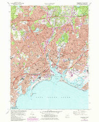 Bridgeport Connecticut Historical topographic map, 1:24000 scale, 7.5 X 7.5 Minute, Year 1970