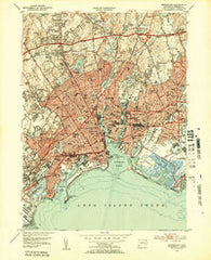 Bridgeport Connecticut Historical topographic map, 1:31680 scale, 7.5 X 7.5 Minute, Year 1951