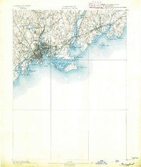 Bridgeport Connecticut Historical topographic map, 1:62500 scale, 15 X 15 Minute, Year 1891