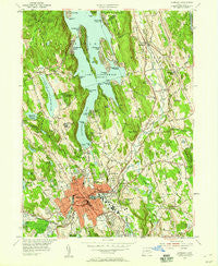 Danbury Connecticut Historical topographic map, 1:24000 scale, 7.5 X 7.5 Minute, Year 1953