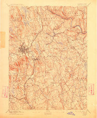 Danbury Connecticut Historical topographic map, 1:62500 scale, 15 X 15 Minute, Year 1892