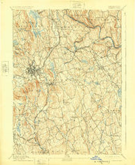 Danbury Connecticut Historical topographic map, 1:62500 scale, 15 X 15 Minute, Year 1892