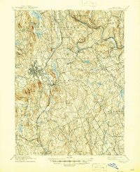 Danbury Connecticut Historical topographic map, 1:62500 scale, 15 X 15 Minute, Year 1892
