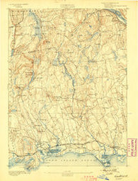 Guilford Connecticut Historical topographic map, 1:62500 scale, 15 X 15 Minute, Year 1893