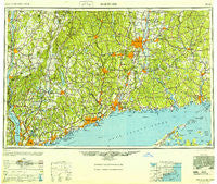 Hartford Connecticut Historical topographic map, 1:250000 scale, 1 X 2 Degree, Year 1948