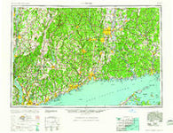 Hartford Connecticut Historical topographic map, 1:250000 scale, 1 X 2 Degree, Year 1961