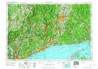 Hartford Connecticut Historical topographic map, 1:250000 scale, 1 X 2 Degree, Year 1965