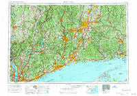 Hartford Connecticut Historical topographic map, 1:250000 scale, 1 X 2 Degree, Year 1962
