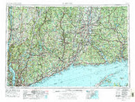 Hartford Connecticut Historical topographic map, 1:250000 scale, 1 X 2 Degree, Year 1962