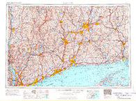 Hartford Connecticut Historical topographic map, 1:250000 scale, 1 X 2 Degree, Year 1965