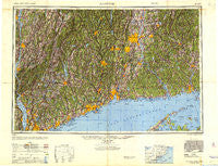 Hartford Connecticut Historical topographic map, 1:250000 scale, 1 X 2 Degree, Year 1948