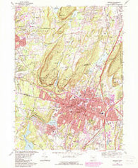Meriden Connecticut Historical topographic map, 1:24000 scale, 7.5 X 7.5 Minute, Year 1967