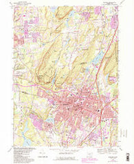 Meriden Connecticut Historical topographic map, 1:24000 scale, 7.5 X 7.5 Minute, Year 1967