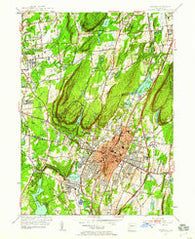 Meriden Connecticut Historical topographic map, 1:24000 scale, 7.5 X 7.5 Minute, Year 1955