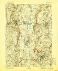 Meriden Connecticut Historical topographic map, 1:62500 scale, 15 X 15 Minute, Year 1893