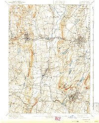 Meriden Connecticut Historical topographic map, 1:62500 scale, 15 X 15 Minute, Year 1893