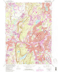 New Britain Connecticut Historical topographic map, 1:24000 scale, 7.5 X 7.5 Minute, Year 1966