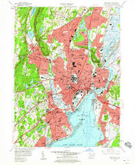 New Haven Connecticut Historical topographic map, 1:24000 scale, 7.5 X 7.5 Minute, Year 1954