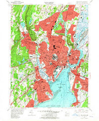 New Haven Connecticut Historical topographic map, 1:24000 scale, 7.5 X 7.5 Minute, Year 1954