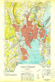 New Haven Connecticut Historical topographic map, 1:31680 scale, 7.5 X 7.5 Minute, Year 1943