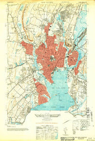 New Haven Connecticut Historical topographic map, 1:31680 scale, 7.5 X 7.5 Minute, Year 1943