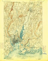New Haven Connecticut Historical topographic map, 1:62500 scale, 15 X 15 Minute, Year 1892