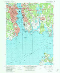 New London Connecticut Historical topographic map, 1:24000 scale, 7.5 X 7.5 Minute, Year 1984