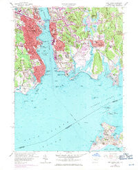 New London Connecticut Historical topographic map, 1:24000 scale, 7.5 X 7.5 Minute, Year 1958