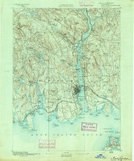 New London Connecticut Historical topographic map, 1:62500 scale, 15 X 15 Minute, Year 1892