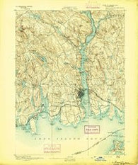 New London Connecticut Historical topographic map, 1:62500 scale, 15 X 15 Minute, Year 1893