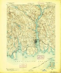 New London Connecticut Historical topographic map, 1:62500 scale, 15 X 15 Minute, Year 1893