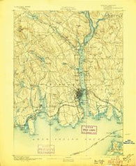 New London Connecticut Historical topographic map, 1:62500 scale, 15 X 15 Minute, Year 1893