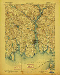 New London Connecticut Historical topographic map, 1:62500 scale, 15 X 15 Minute, Year 1893