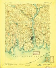 New London Connecticut Historical topographic map, 1:62500 scale, 15 X 15 Minute, Year 1893