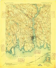 New London Connecticut Historical topographic map, 1:62500 scale, 15 X 15 Minute, Year 1893