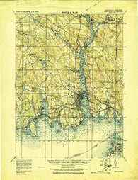 New London Connecticut Historical topographic map, 1:62500 scale, 15 X 15 Minute, Year 1921