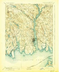 New London Connecticut Historical topographic map, 1:62500 scale, 15 X 15 Minute, Year 1893