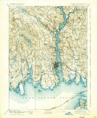 New London Connecticut Historical topographic map, 1:62500 scale, 15 X 15 Minute, Year 1893