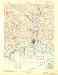 New London Connecticut Historical topographic map, 1:62500 scale, 15 X 15 Minute, Year 1893