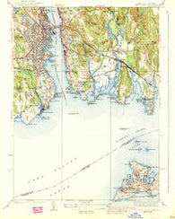 New London Connecticut Historical topographic map, 1:31680 scale, 7.5 X 7.5 Minute, Year 1938
