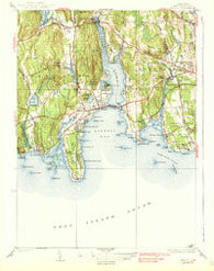 Niantic Connecticut Historical topographic map, 1:62500 scale, 7.5 X 7.5 Minute, Year 1938