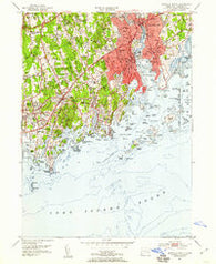 Norwalk South Connecticut Historical topographic map, 1:24000 scale, 7.5 X 7.5 Minute, Year 1951