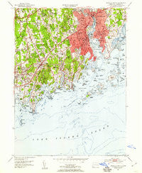 Norwalk South Connecticut Historical topographic map, 1:24000 scale, 7.5 X 7.5 Minute, Year 1951