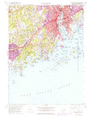 Norwalk South Connecticut Historical topographic map, 1:24000 scale, 7.5 X 7.5 Minute, Year 1960